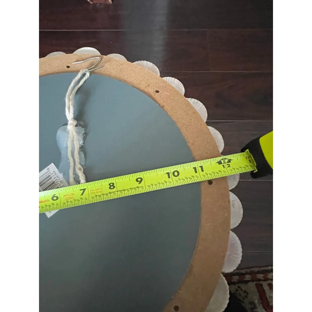 Handmade Seashell Wall Mirror Coastal Cottage Beach Decor – 12” Round